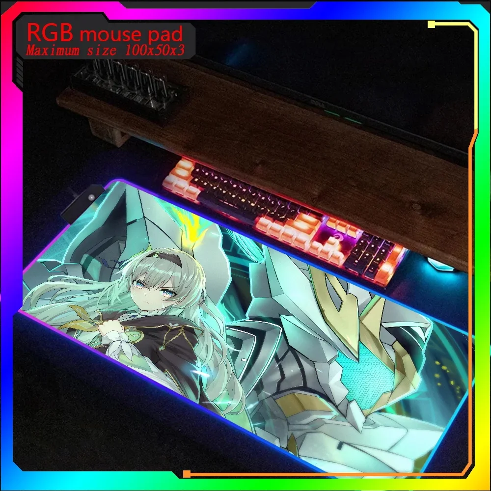 

Hot selling items Honkai Star Rail Firefly Rgb Mouse Pad Xxl Steelseries Laptop Gaming Backlit Keyboard Table Deskpad Mause pad