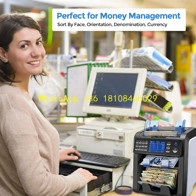 

Banknote Money Detector Cashing Counting Machine High Quality Two Pocket Multi-