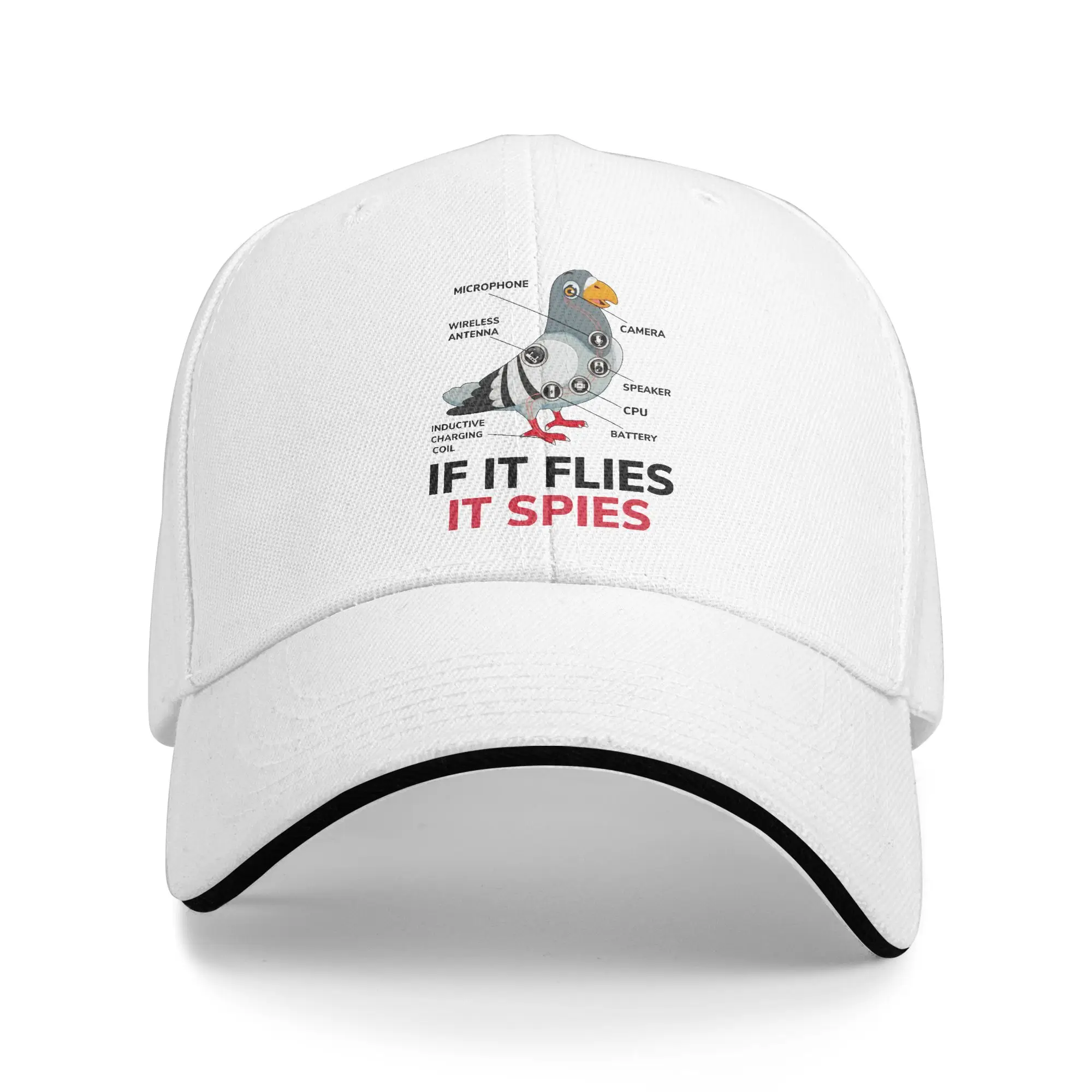 If It Flies It Spies Pigeon Anatomy Bird Aren't Real Casual Baseball Cap  Outdoor Sport Trucker Hat Sun Visor Men Baseball Caps