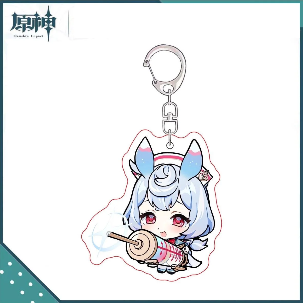 Genshin Impact Sigewinne Anime KeyChain Key Chain Ring Acrylic Car Keyring Party Pendant Girls Boys Cosplay Costume Accessaries