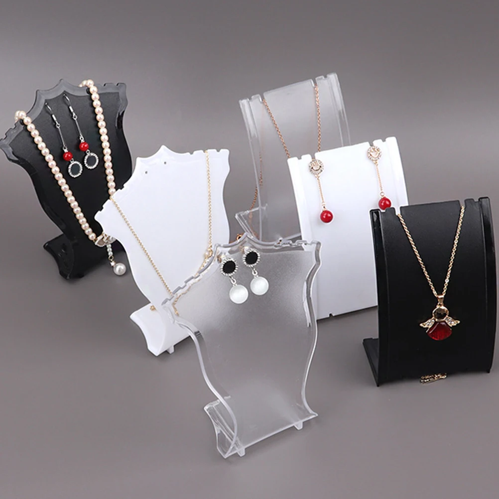 

6 Pcs Earring Display Stand Jewelry Holder Organizer Necklace Rack Plastic Stands Displays