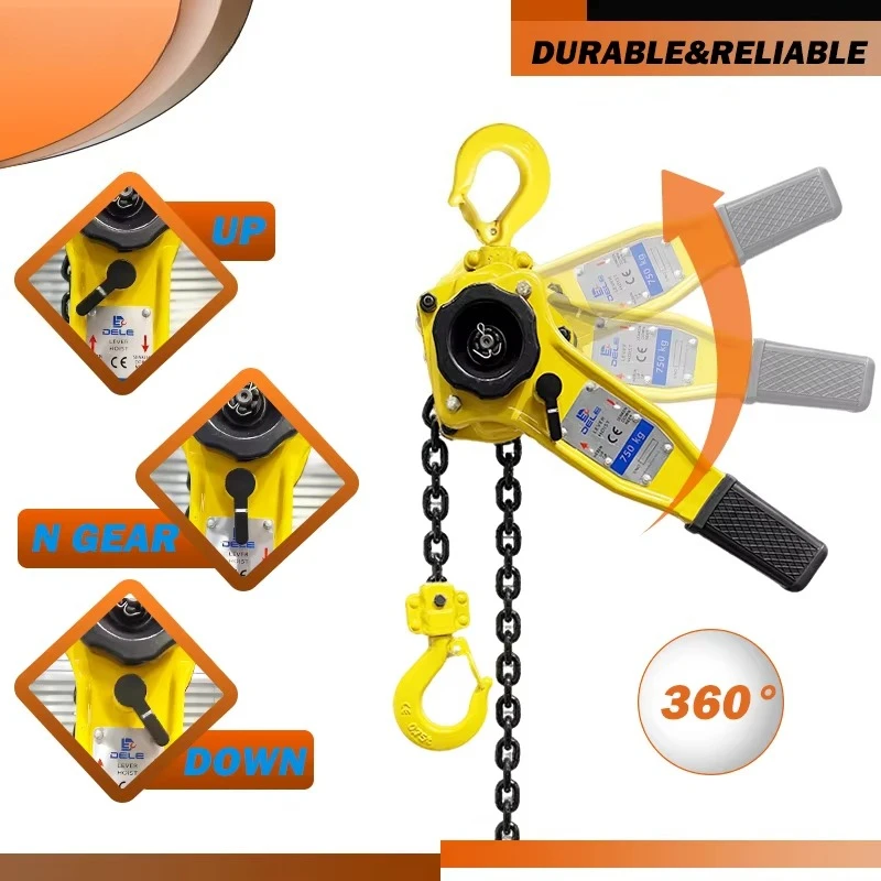 3 Ton Alloy Steel Chain Hoist with Safety Hook Corrosion Resistant for Construction
