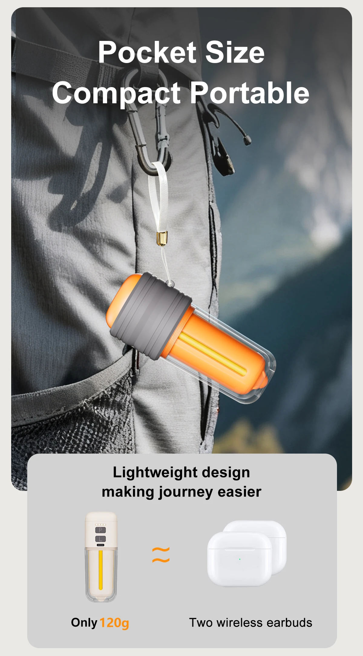 NEUE Tragbare Luftpumpe für Aufblasbare Gegenstände 430L/min Ultraschnelle Luftmatratzenpumpe, 2000 mAh Akku & Campinglampe, Elektrische Luftpumpe – Detail 6