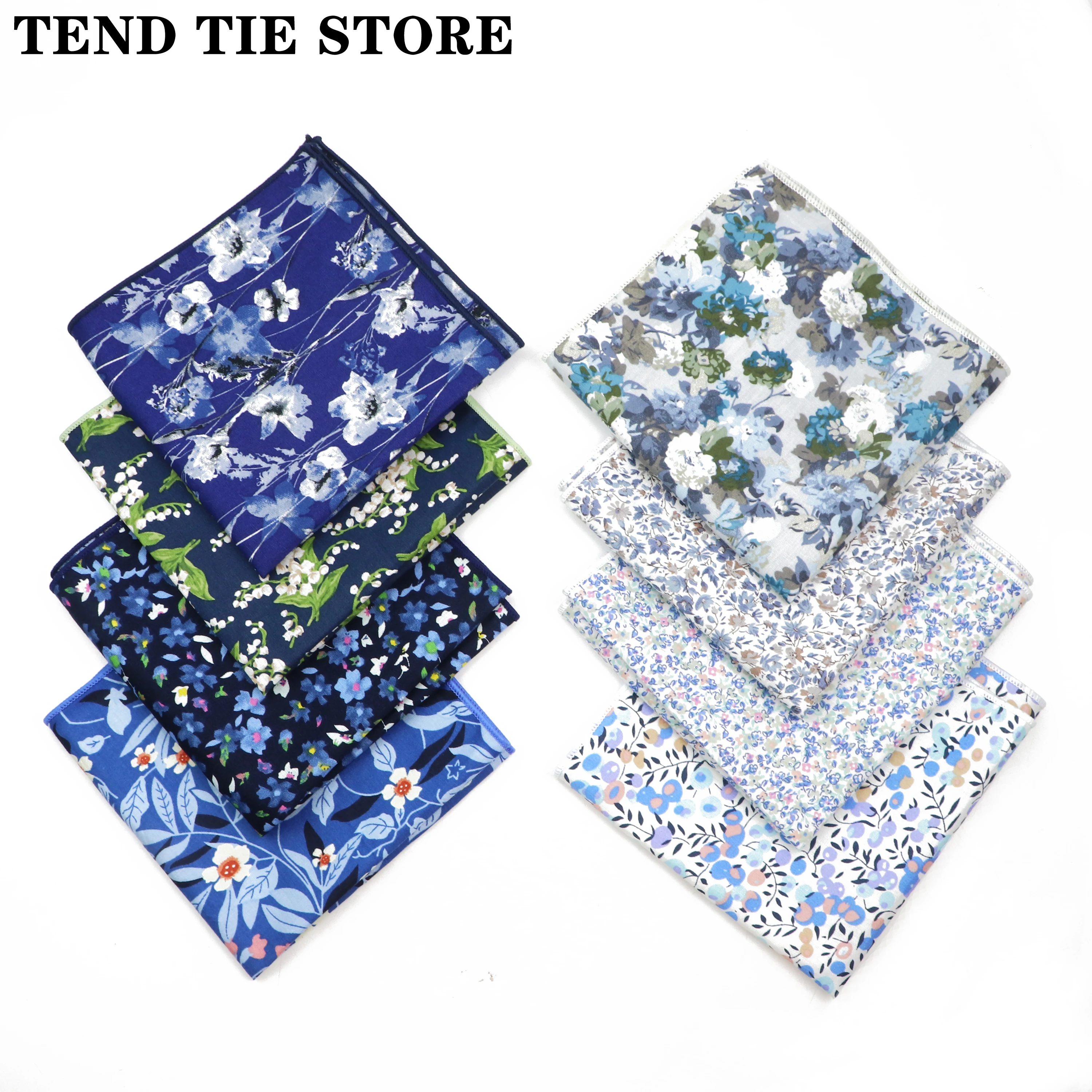 New Style Men's Hankerchief Scarves Vintage Cotton Hankies Pocket Square Handkerchiefs Fashion Flower Wedding Accessories Gift