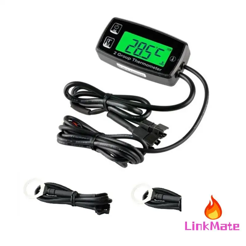 

Dual Channel LCD Thermometer Engine Temp Gauge Meter Digital Display RL-TS002 Sensor For Motorcycle Boat ATV