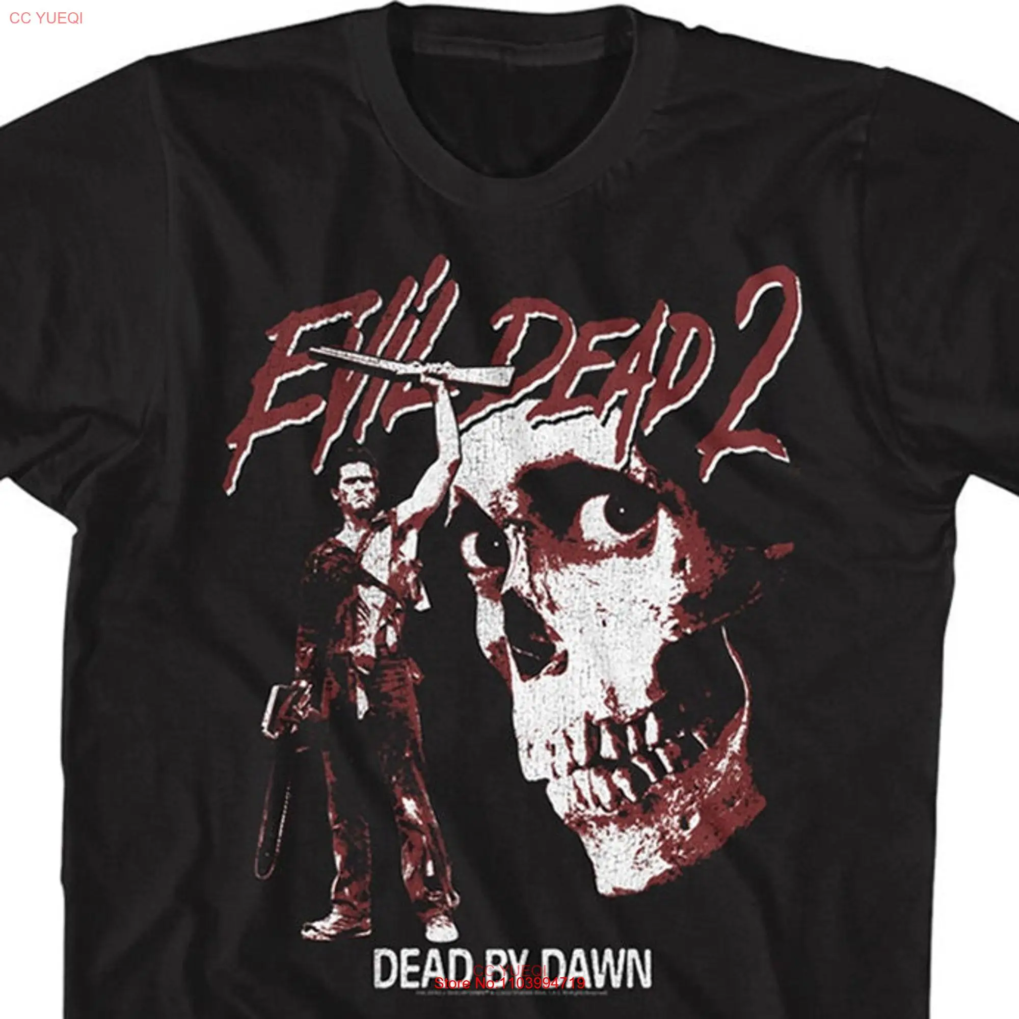 

Черная футболка с длинным или коротким рукавом с изображением золы и черепа от Evil Dead