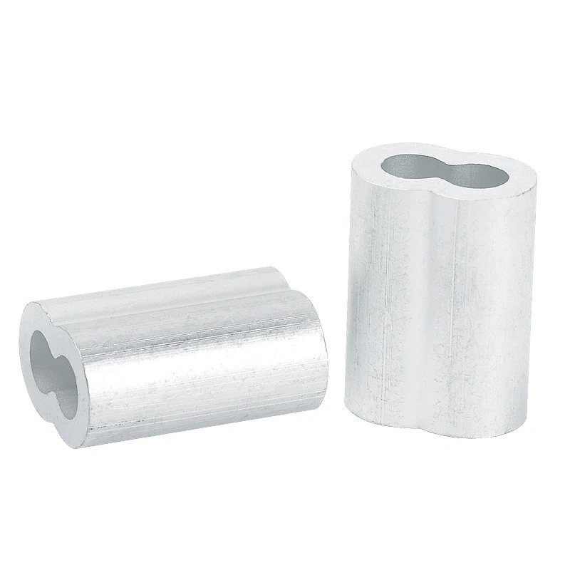 500pcs 2mm M2 Sleeves Aluminum Oval Double hole 8 Shape Ferrules For Crimpling Wire Rope Cable Clamp