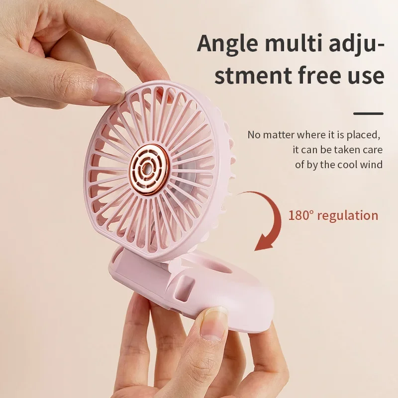 3 Speed Strong Wind Desk Portable Air Cooler Summer Mini Fan for Neck USB Rechargeable Foldable Fan,for Camping