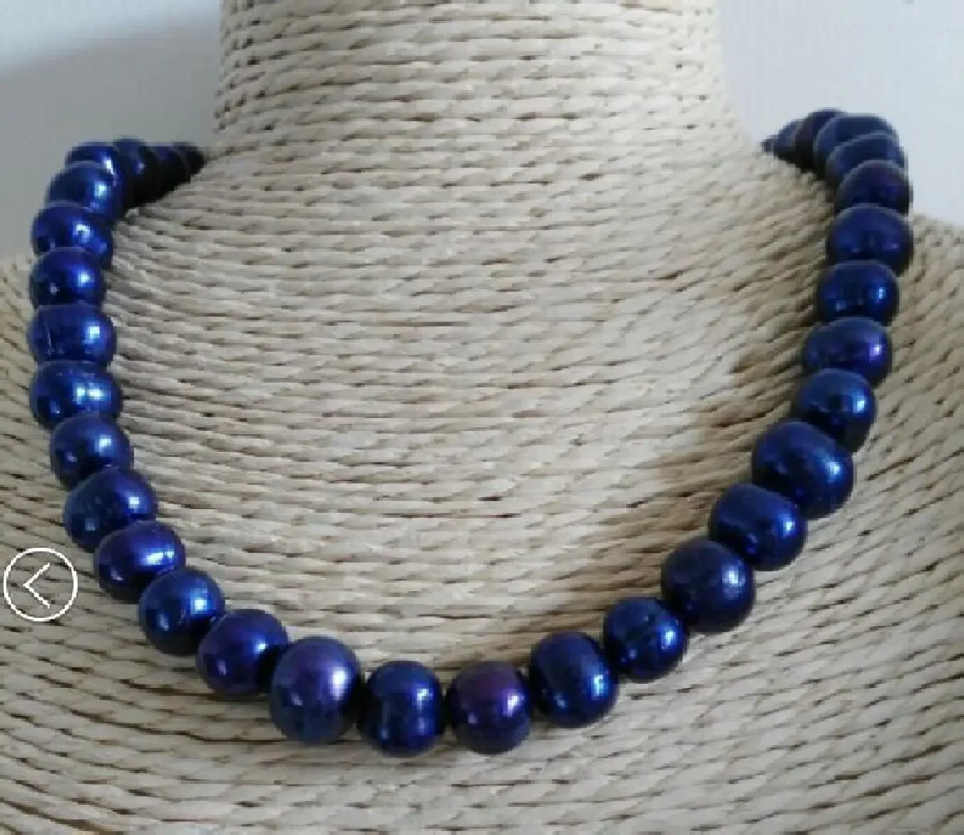 

stunning 10-11mm Tahitian baroque black blue pearl necklace 45cm