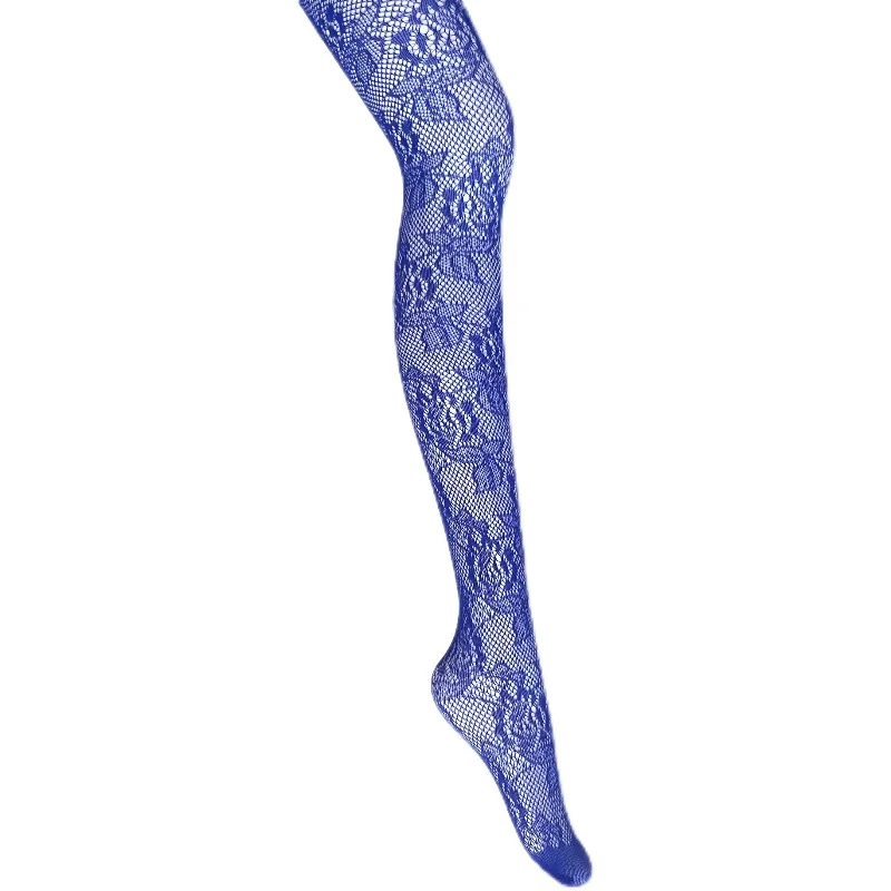 Pantyhose Women's Colorful Plant Flower Hollow Mesh Embroidery Fashionable All-Match Stockings Leg Shaping Sexy Spring andSummer
