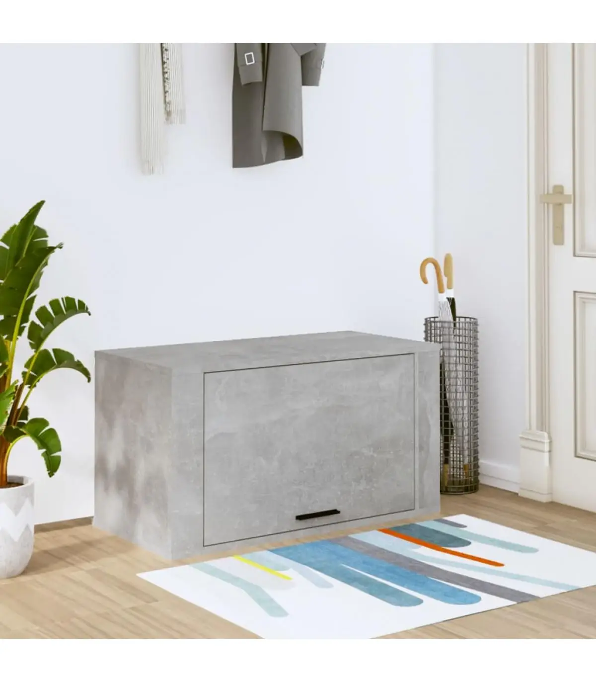 Shoemakers and shoe organizers furniture Shoemaker Wall plywood gray concrete 70x35x38 cm