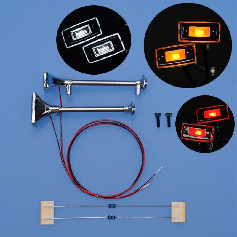 

2pcs LED Glow Trumpet Whistle for 1/14 Tamiya RC Dump Truck SCANIA 770S R620 VOLVO BENZ Arocs MAN TGX LESU Car Accessories