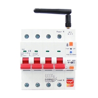 Tuya Smart Wifi RS485 4P MCB Breaker Prepaid Meter Timer Switch Voltage Current Protector Voice Control 63A Adjustable Durable