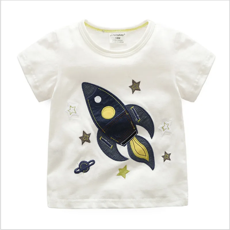 Jumping Meters Fashion Summer Girls T Shirts Animals Print Baby Clothes Short Sleeve Toddler Kids Tees Tops Shirts