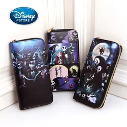 Disney Jack Skellington Wallets For Women Long Slim Credit Card Holder Coin Purse Zip Clutch Handbag Wallet For Girls Ladies