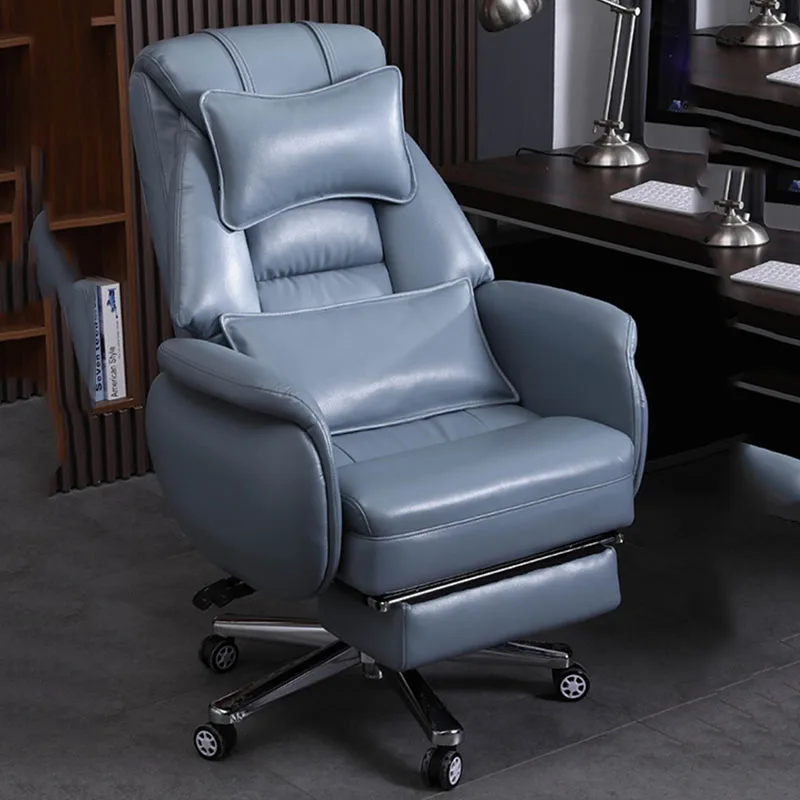 Orange Executive Office Chair Leather Italian Rolling Massage Office Chair Luxury High Back Cadeira Para Escritorio Furniture