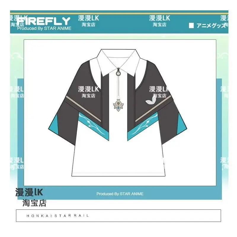 Gioco Honkai: Star Rail Cosplay Firefly Donna Ragazza JK Sailor Uniforme estiva Top a maniche corte Pantaloncini Cravatta Camicia Costume