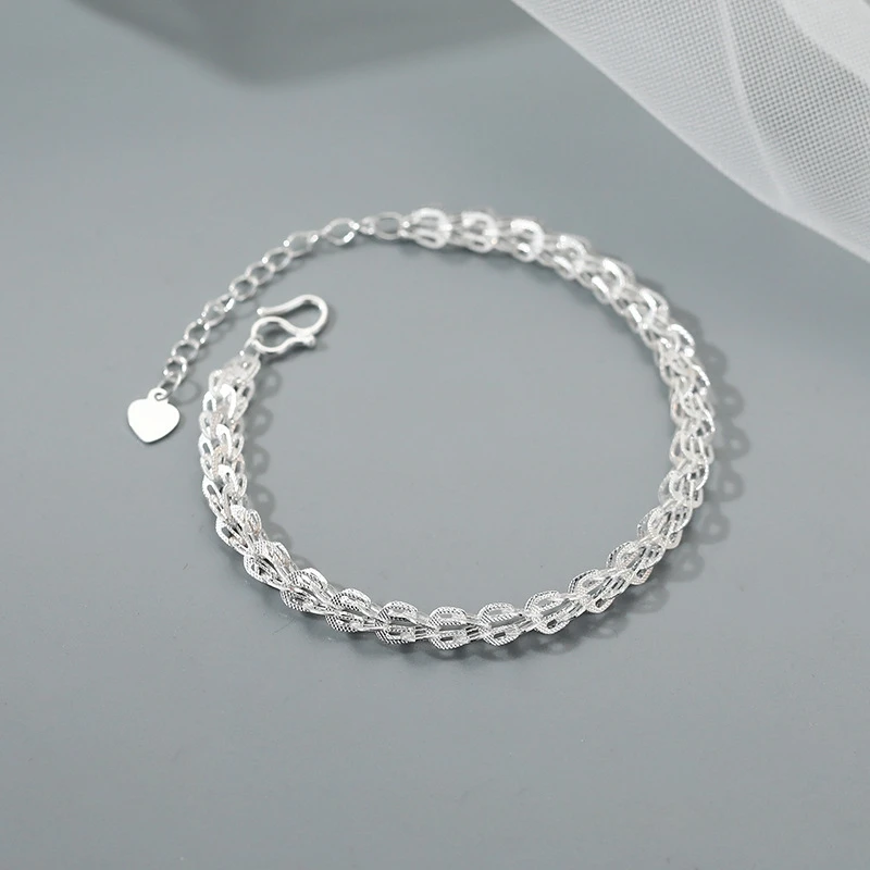 925 Sterling Silver 3mm Chain Bracelets For Women Men Fashion Minimalist Shiny Bracelet Wedding Engagement Jewelry