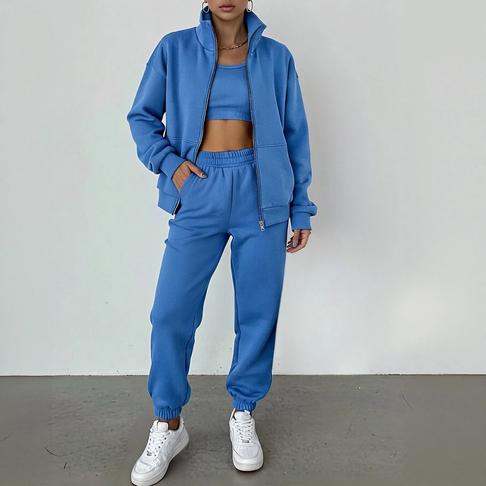 Pantalones de traje de ajuste informal Otoño Invierno conjunto de moda para mujer conjunto de pantalones largos estilo cómodo sin decoración