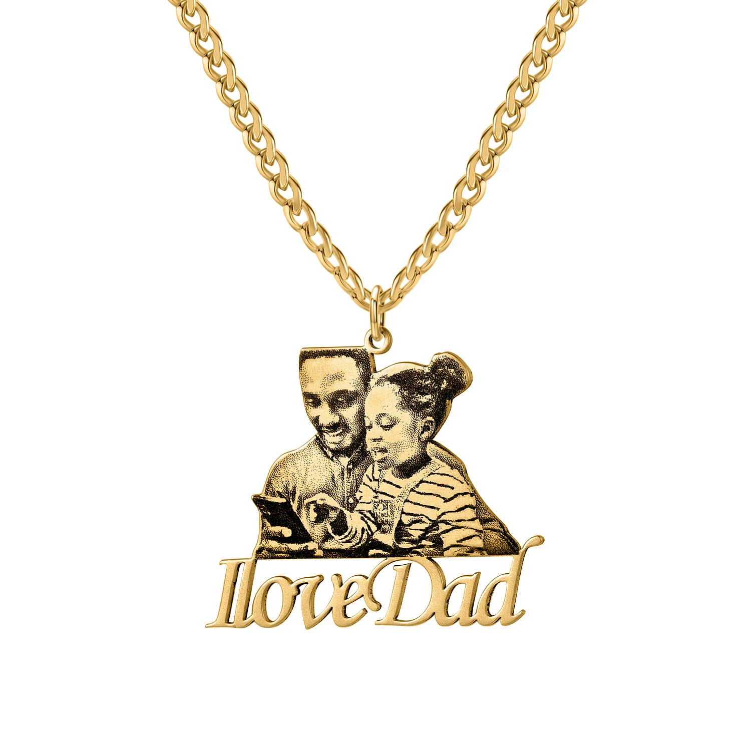 Personalized Custom Engraved Photo Stainless Steel Portrait Engraved Pendant Pet Customized Pictures Memorial Necklace