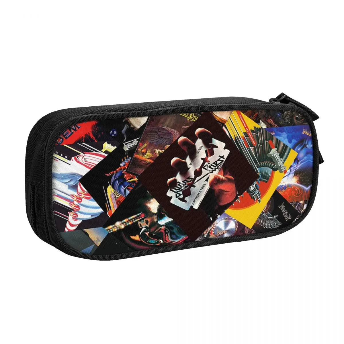 J-Judas Priest Big Capacity Pencil Pen Case Office College School Large Storage Bag Pouch Holder Box Organizer