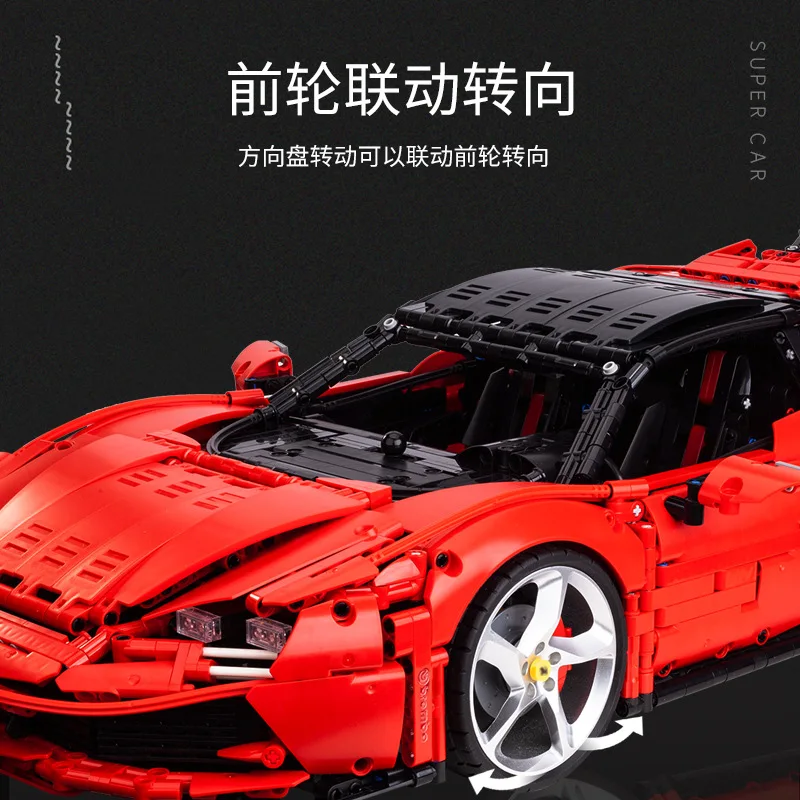 New MOC-72952 Sf90 Stradale 1:8 Technical Sports Car Building Blocks Model Racing Bricks Assembling Toys for Boys Gift Set