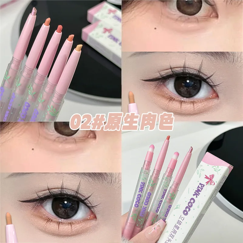 더블 엔드 라잉 누에 아이 라이너 펜슬 글리터 매트 브라이트닝 아이 섀도우 스무스 속건성 눈꺼풀 펜 한국 메이크업