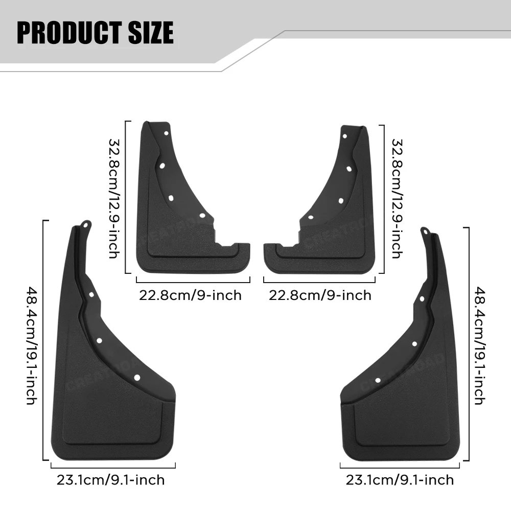 Custom Fit 4PCS Mud Flaps for Ford Bronco Sport 2021 2022 2023 2024 2025 No Drilling Splash Guards Car Fender Accessories