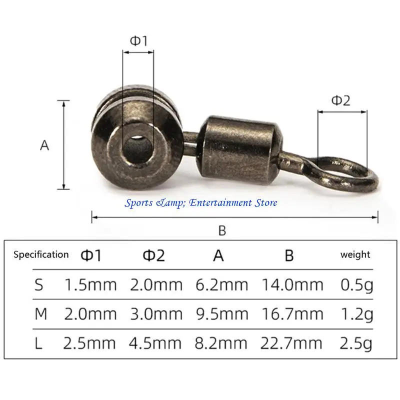 G7NF 10 قطعة يدور الصيد 3 طريقة دوارة تحمل حلقة المتداول الصيد إغراء موصل #6