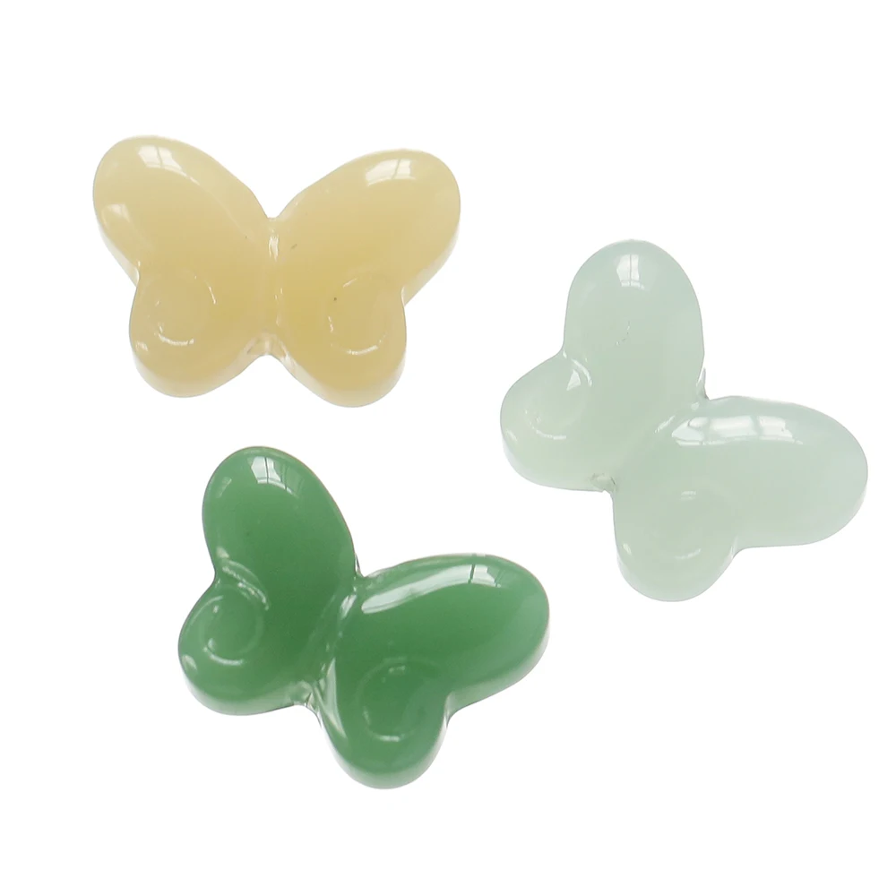 10pcs 14.5mm Gradual Color Cute Butterfly Glass Beads Small Loose Spacer Beads For Necklace Bracelet DIY Jewelry Making Findings