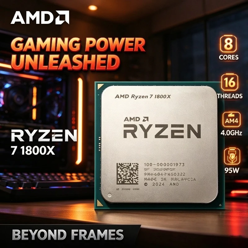 AMD Ryzen 7 1800X R7 1800X CPU Processor 100% Brand New and Original 3.60GHz--4.0GHz 95W 8-cores 16-threads AM4 TDP 95WCPU