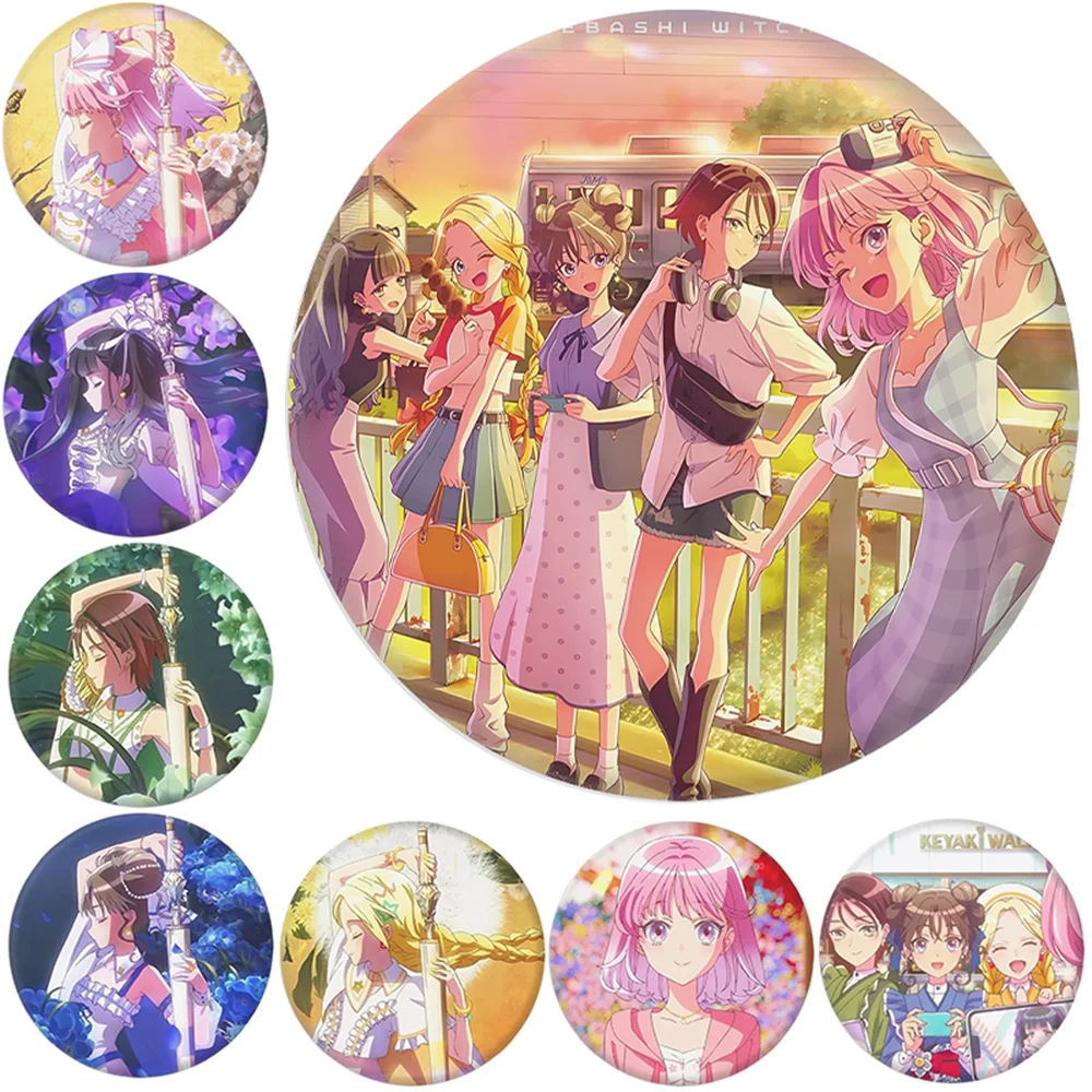 58mm 애니메이션 Maebashi 마녀 Akagi Yuina 코스프레 의상 배지 핀 SPTE Tinplate 브로치 소품 크리스마스 선물