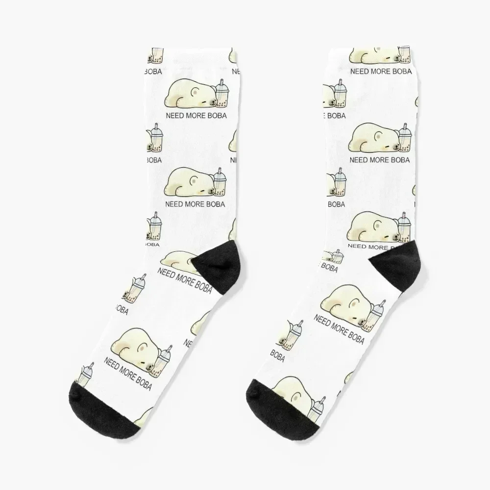 

Little Polar Bear Needs More Boba! Socks summer Run Stockings loose Socks Girl Men's