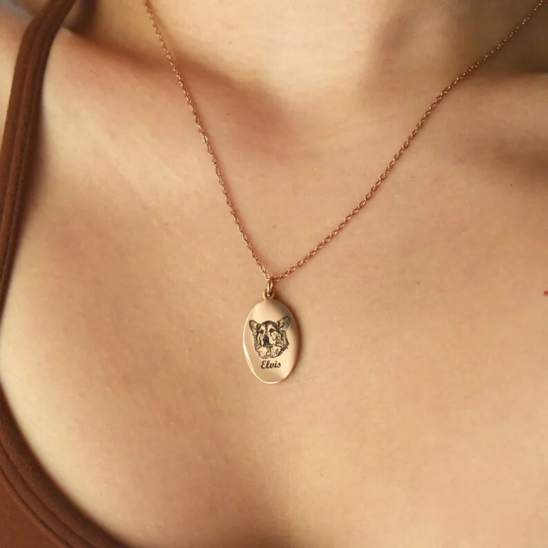 Custom Pets Human Photo Portrait Necklace Stainless Steel Personalized Dog Cat Name Pendant Necklace collares tendencia 2026 view 3