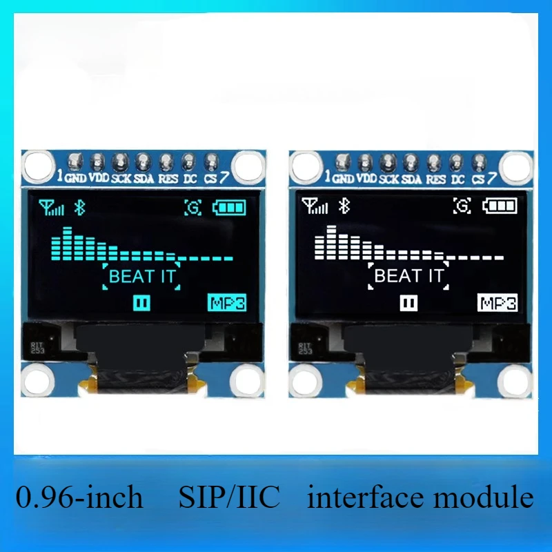 

Модуль OLED-дисплея 0,96 дюйма 128x64 SSD1306 — 7-контактный интерфейс SPI/I2C, совместимый с Arduino 51 MSP420 STIM32 SCR