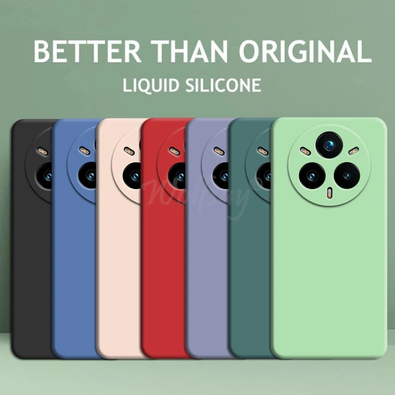 حافظة لهاتف Realme 14 Pro Plus من السيليكون السائل المطاطي العادي حافظة حماية من البولي يوريثان Realme 14 Pro Plus حافظة Realme 14 Pro Plus