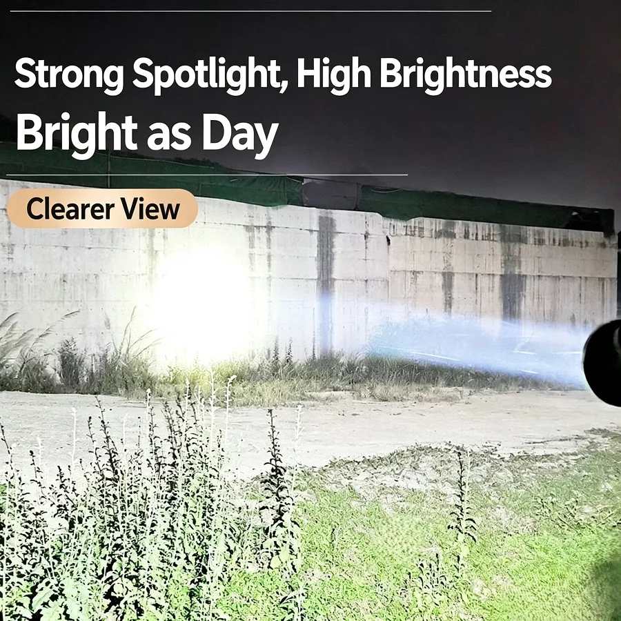 9900000LM Portable Handheld Flashlight Solar/USB Rechargeable High Power LED Flashlights  Outdoor Searchlight Camping Work Light