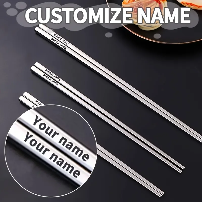 

1 Pair【Personalized Engraved Chopsticks】Non-Slip Chopsticks for Home Use, Customized Extended Chopsticks for Hotels, Restaurants, Businesses, Schools, Dining Chopsticks, Custom Tableware, Gift Decorations