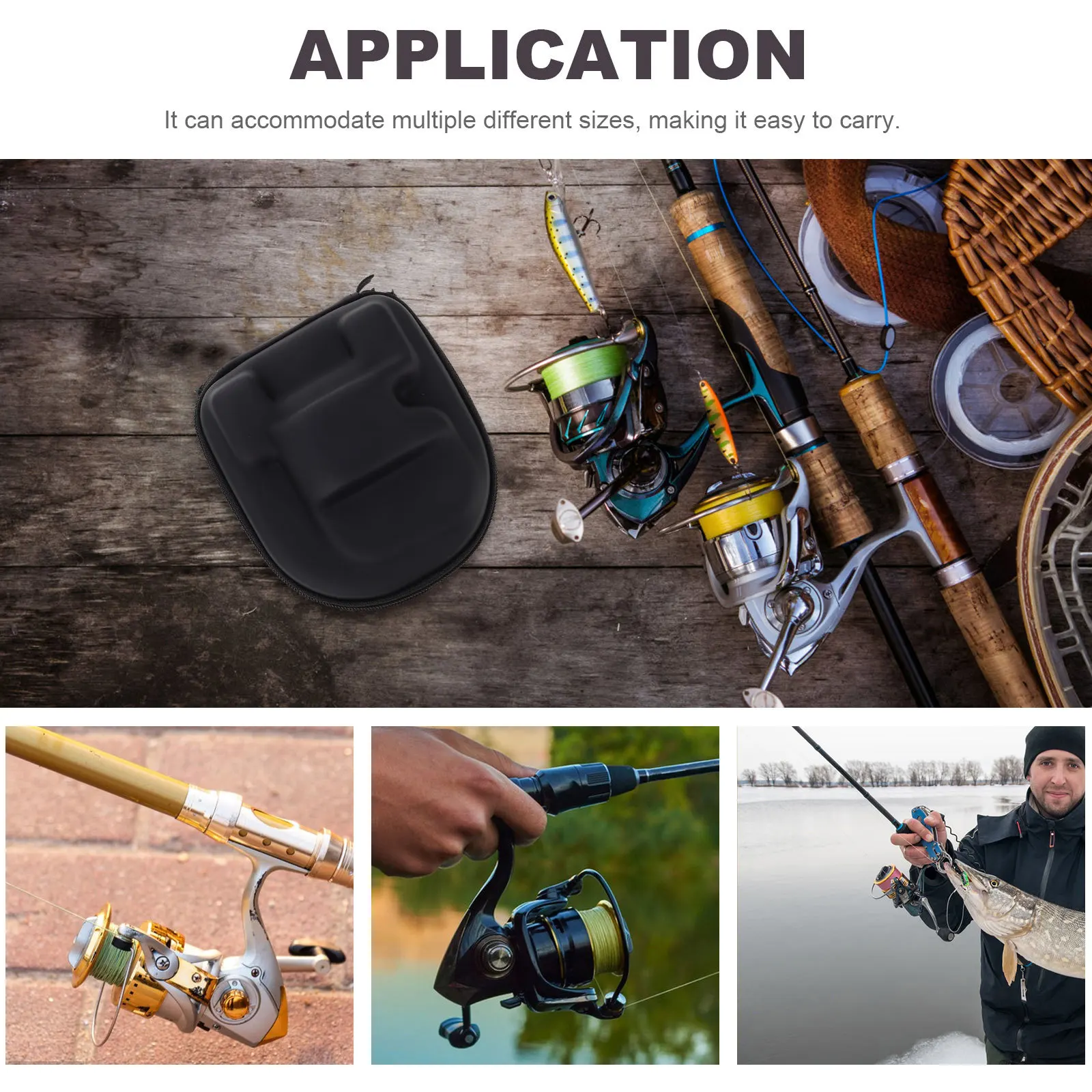 

Reel Pouch for Fishing Reel Waterproof Shockproof Design with Flexible Organization Fits Baitcasting and Spinning Reels Fishing