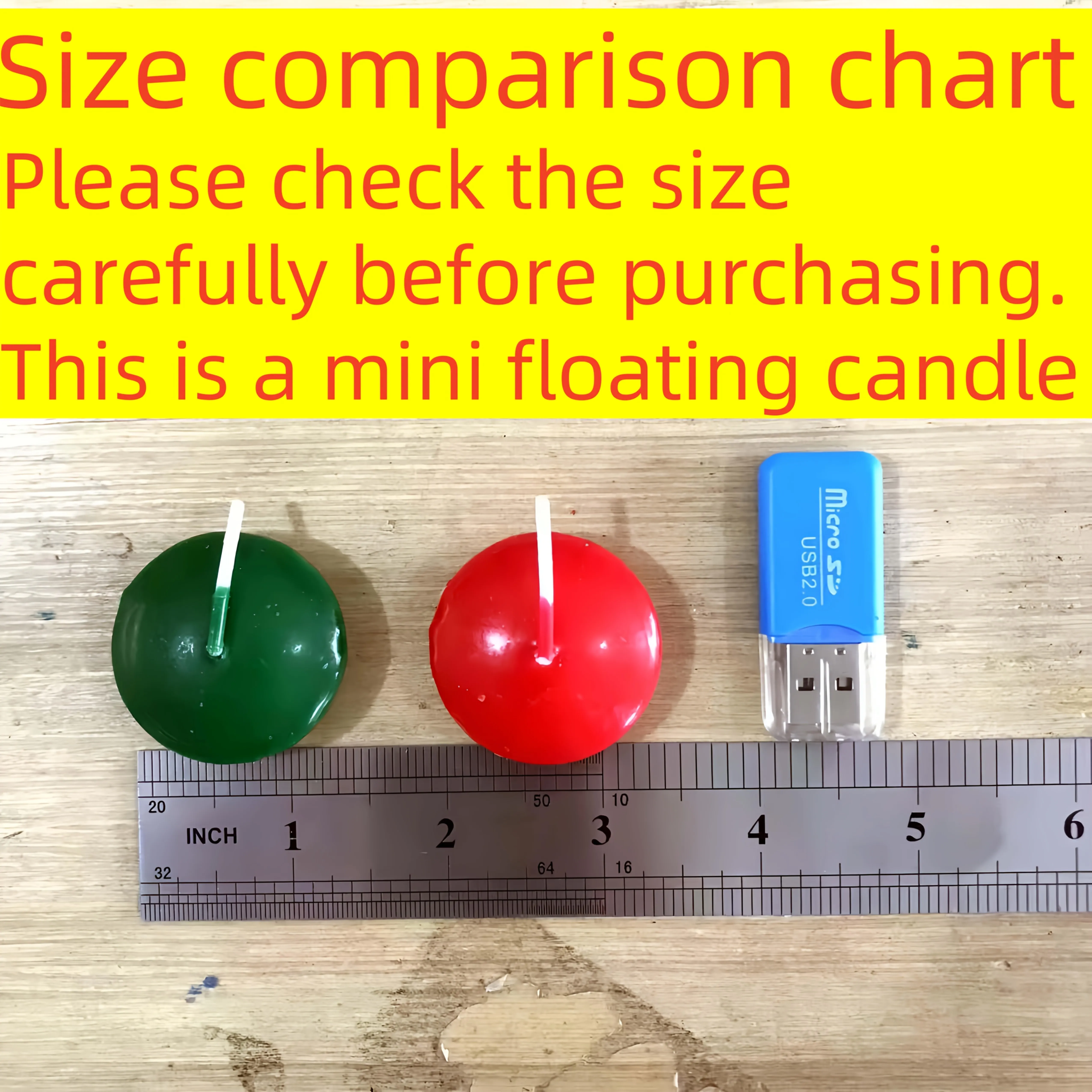 20 Pcs Christmas Floating Candle 1.5inch Red Green Floating Candle Christmas Ornament Floating Candle Christmas Vase Filler Floa