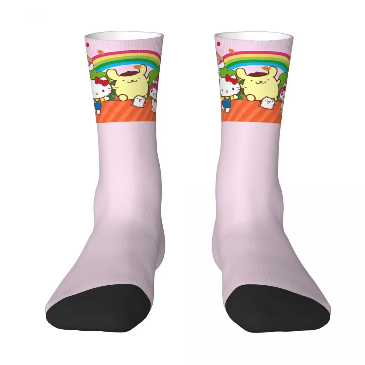 Hello Kitty And Friends-Calcetines informales para hombre, medias antideslizantes, cálidos, suaves, estampados de Halloween, para exteriores, Invierno