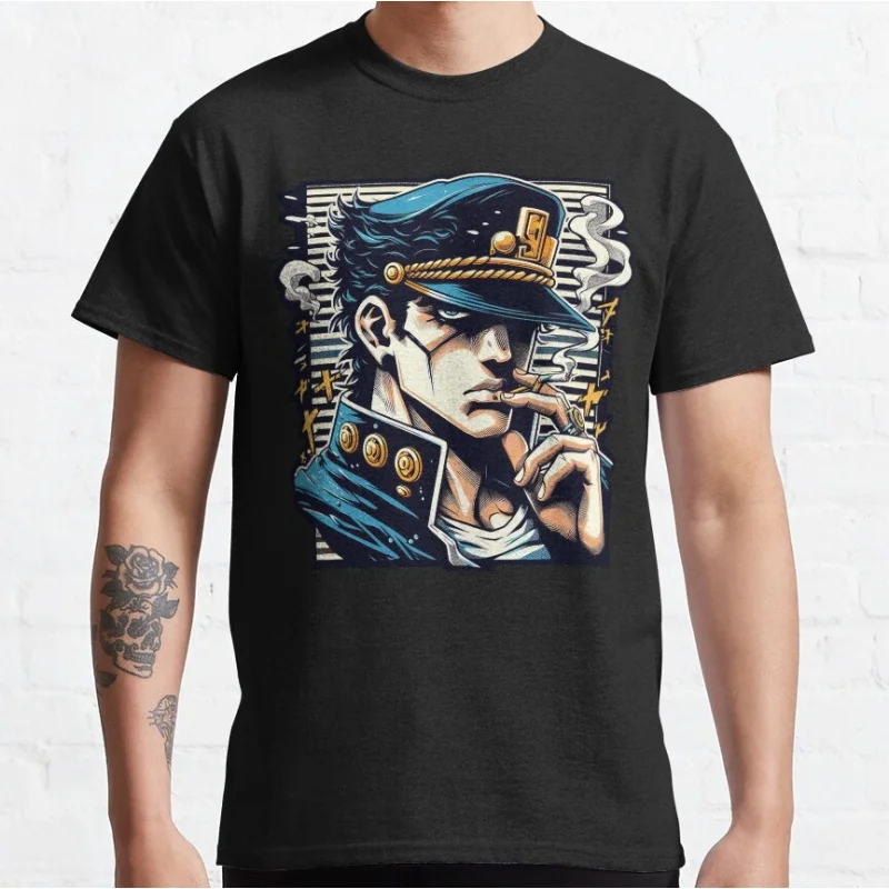 

0216 JoJo's Bizarre Adventure Anime Gift t shirt Manga printed Tee 100% cotton Graphic Clothes Y2K clothing All size Tops S-6XL