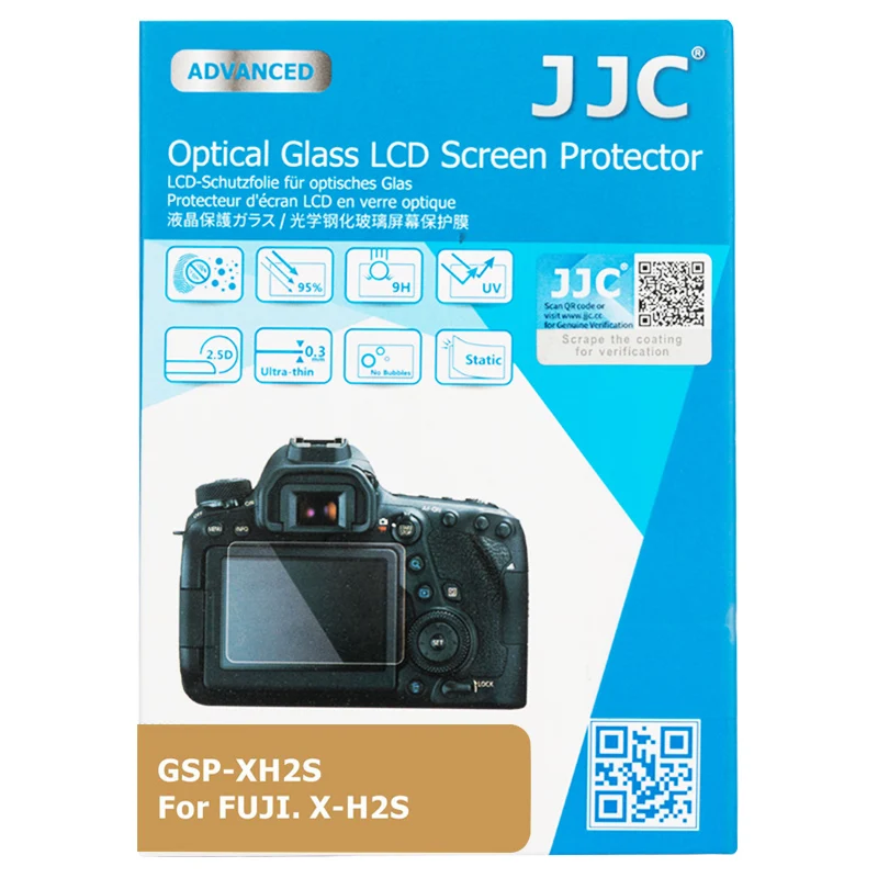 JJC X-H2S Camera Bảo Vệ Màn Hình Trong Cho Fuji X-H2S Siêu Mỏng Độ Cứng 9H 2.5D Bo Tròn Các Góc Cạnh Kính Cường Lực Bảo Vệ Chống-Chống Trầy Xước