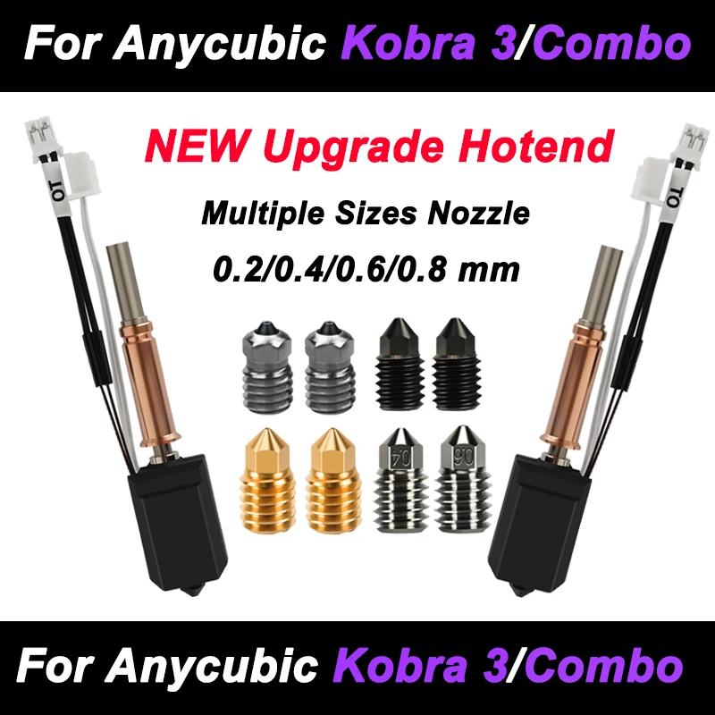 

For Kobra 3 Hotend Upgrade New Hot End For Anycubic kobra 3 Ceramic Hotend 24V 60W Ceramic Hot End Thermistor Nozzle 3d Printer