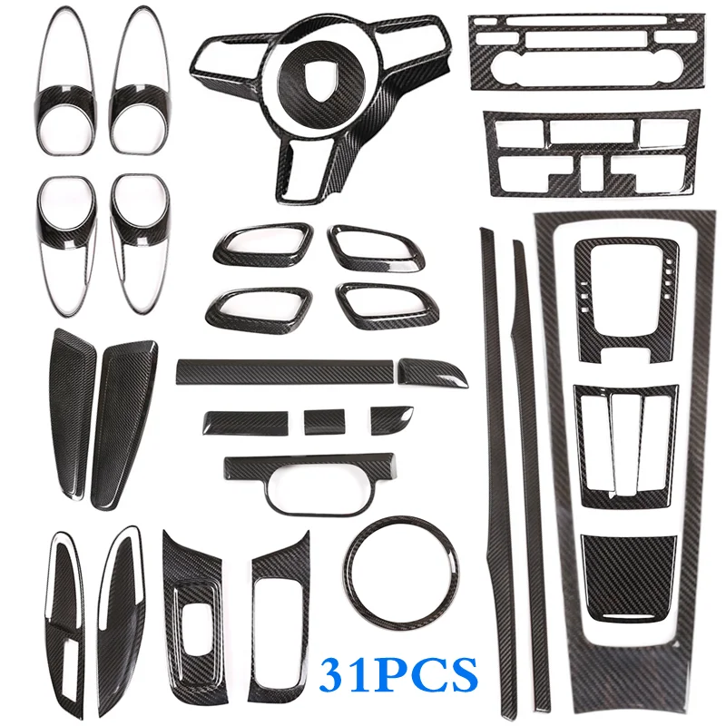 

Kit Set Car Interior Dashboard Trim Center Console Trim Inner Frame Cover Carbon Fiber For Porsche 718 Boxster Cayman 911