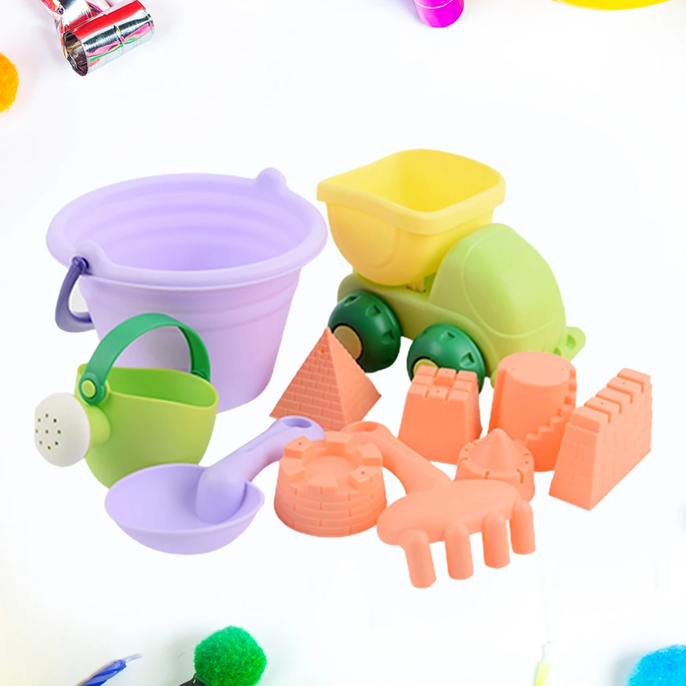 

11 Pcs Toy Sand Dredging Tool Beach Tools for Kids Molds Toys Soft Rubber Child