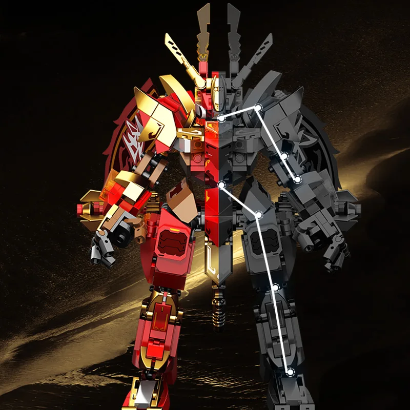 SEMBO BLOCK Serie Meccanica Monkey King Kit Modello Trasformante Mecha Building Blocks MOC Assemblaggio Mattoni Ornamento Ragazzo Giocattolo