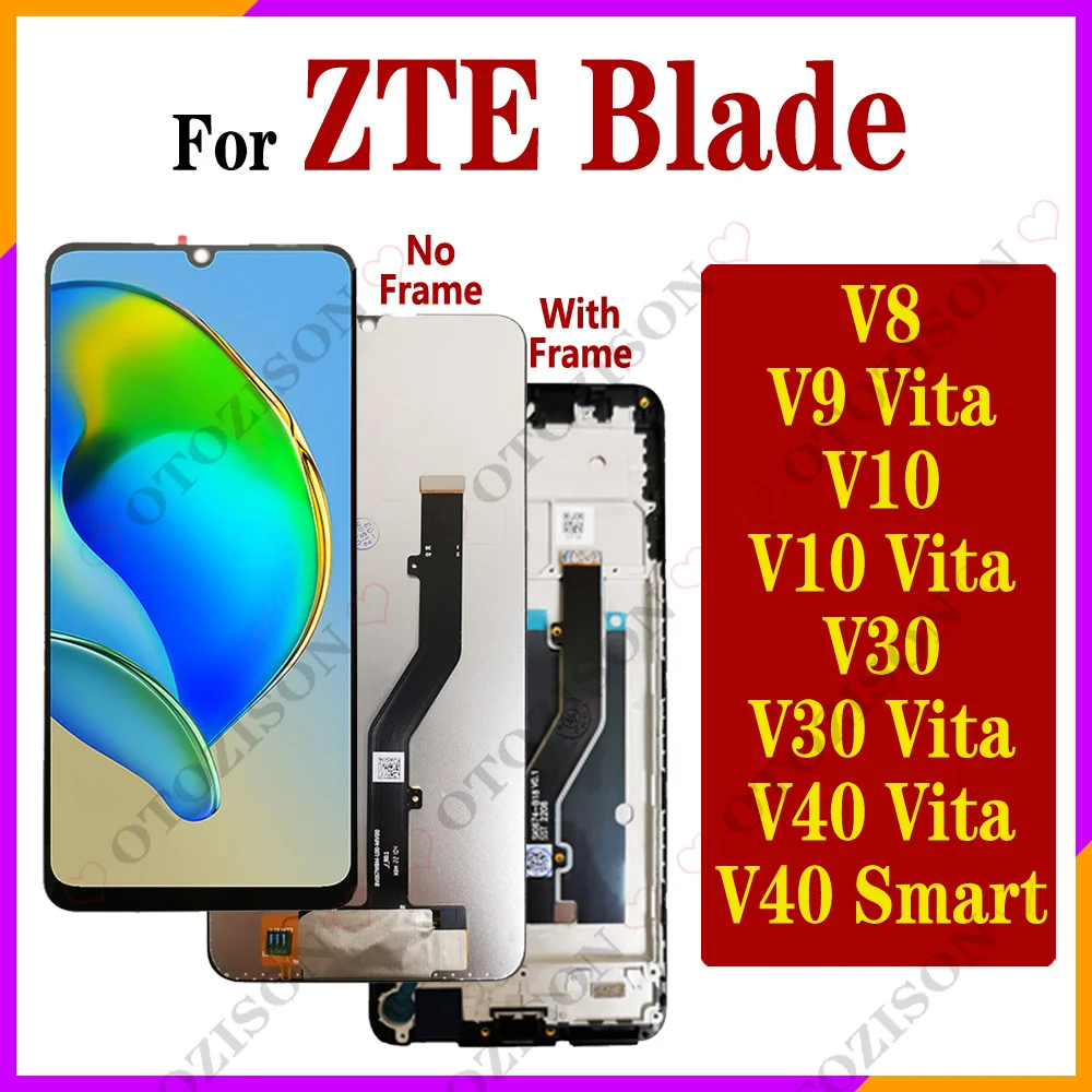 LCD With Frame For ZTE Blade V40 Smart V30 Vita V10 V9 V8 V40 Pro Display Screen Touch Digitizer 8045 8030 9030 Replacement