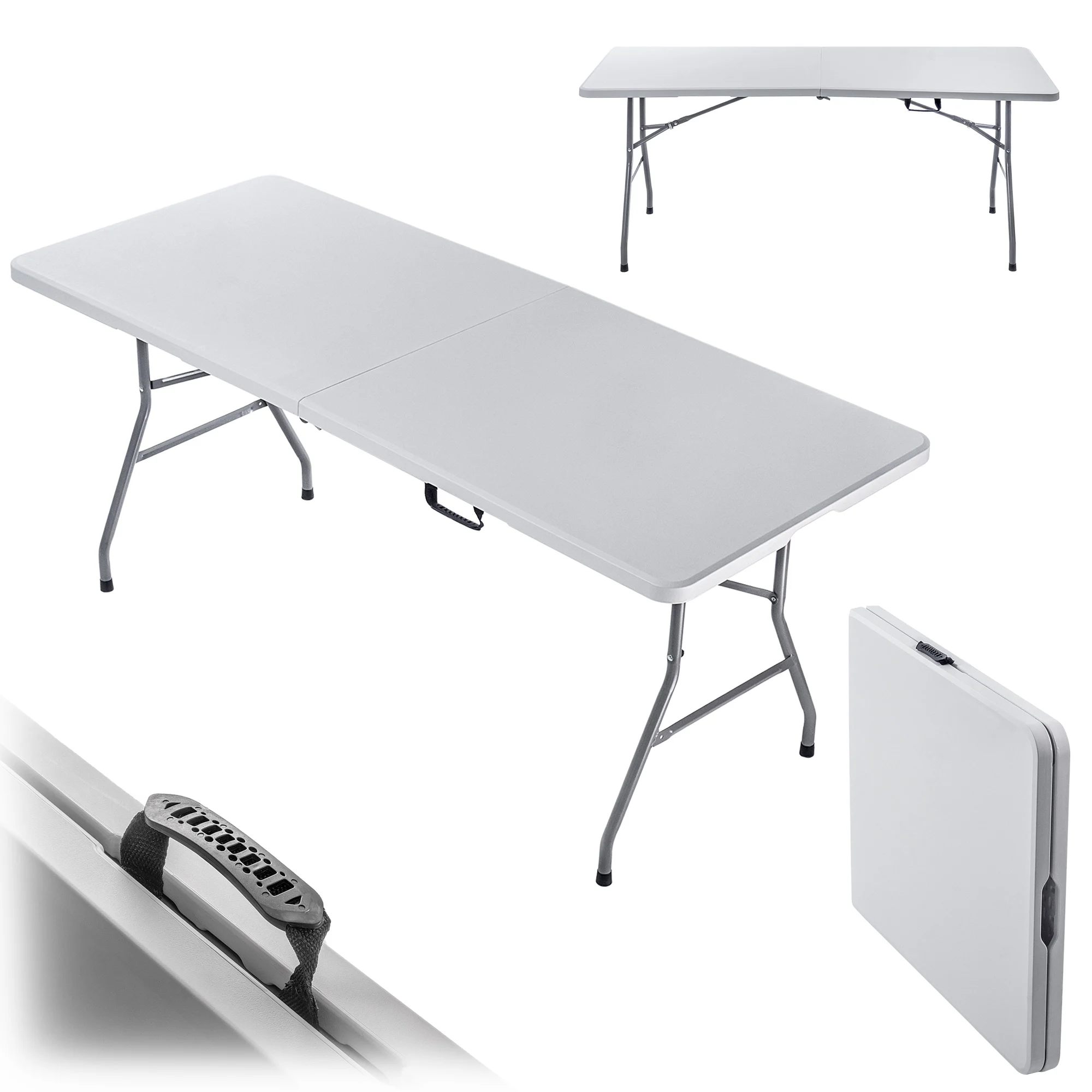 KADAX Table de restauration pliante de jardin, valise touristique pliable de 180cm