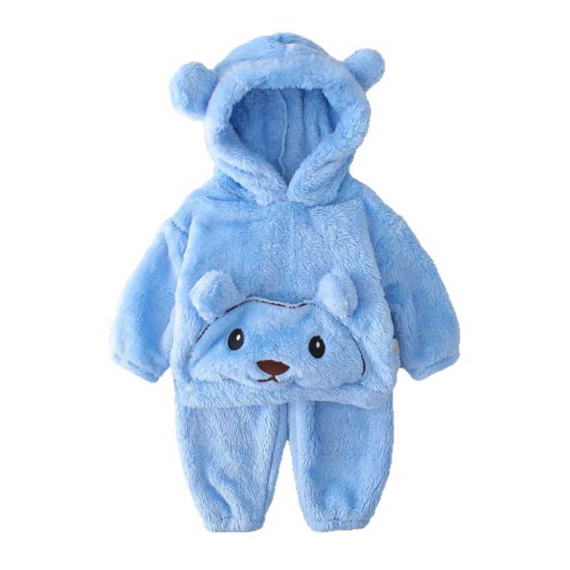 

New Winter Baby Clothes Suit Children Boys Thick Warm Hooded T-Shirt Pants 2Pcs/Sets Infant Girls Clothing Set Kids Tracksuits